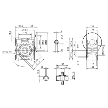 Przekładnia MPRV 110 1/60 100B14
